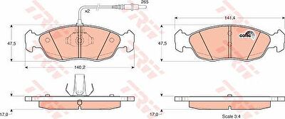 TRW GDB1104 Колодки торм пер Peugeot 306 93-01г. (425103)