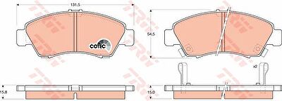 TRW GDB1164 Колодки тормозные передние HONDA CIVIC 91-01 JAZZ 02- 54,5X131,5X15mm (AY040HN011)