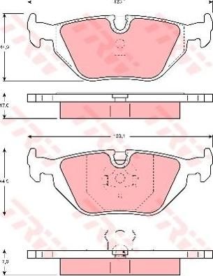 TRW GDB1189 Колодки торм. диск. задние E34/E32/E36/E30 88-95 123,1X44,9X17mm 34211158266 (571387)