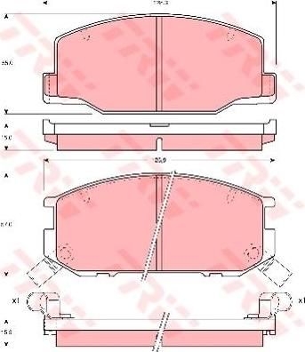 TRW GDB1190 Колодки торм пер TOYOTA Previa 90-96 (449128280)