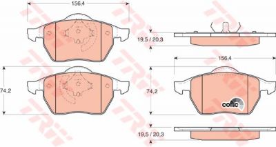 TRW GDB1200 Колодки диск. A4, Golf, Vento 3A0698151A (3A0698151A)