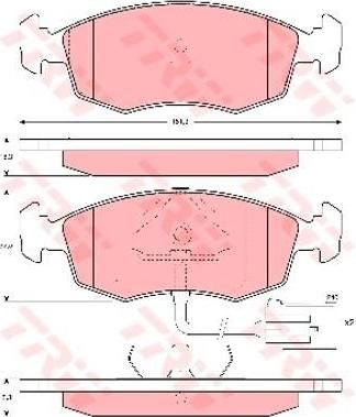 TRW GDB1208 комплект тормозных колодок, дисковый тормоз на FORD SCORPIO I (GAE, GGE)
