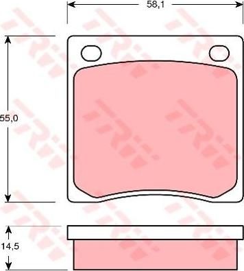 TRW GDB126 комплект тормозных колодок, дисковый тормоз на NISSAN CHERRY II купе (N10)