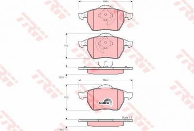 TRW GDB1275 Колодки тормозные AUDI A3 97>01 R15/VOLKSWAGEN G4/SKODA OCTAVIA 98> передние (1J0698151L)