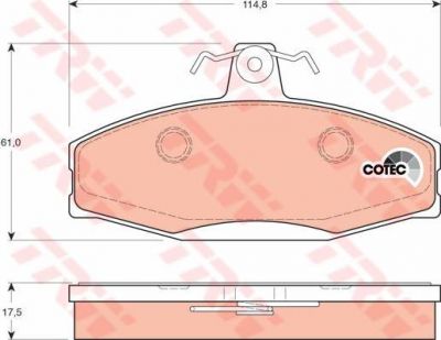 TRW GDB1280 Колодки передние SKODA Felicia