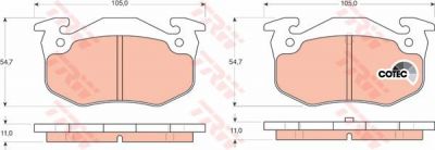 TRW GDB1305 Колодки задние CITROEN XSARA 97-05/PEUGEOT 206/RENAULT MEG. (425257)