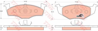 TRW GDB1306 Колодки тормозные передние VW GOLF III POLO VENTO 91-01 (1H0698151B)