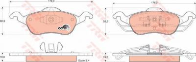 TRW GDB1358 Колодки передние FORD FOCUS 1 1.4-2.2 (1075558)