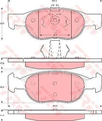 TRW GDB1382 Колодки торм.пер. FIAT Punto/Punto Van 1,9D/1,9DS 99=> (571972)