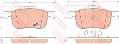 TRW GDB1388 Колодки передние VOLVO S60/S80/V70 (8634921)