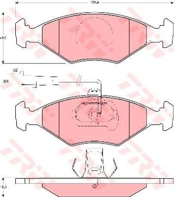 TRW GDB1393 комплект тормозных колодок, дисковый тормоз на FIAT PALIO Weekend (178DX)