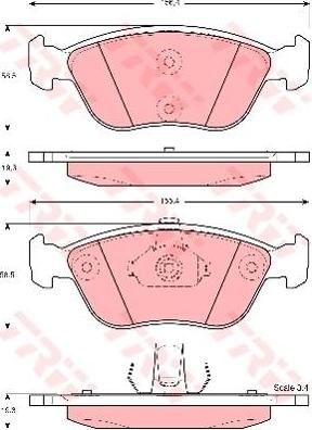 TRW GDB1406 Колодки тормозные перед. VOLVO C70/V70 (9485267)