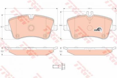 TRW GDB1413 Колодки передние MB W203 (54206220)
