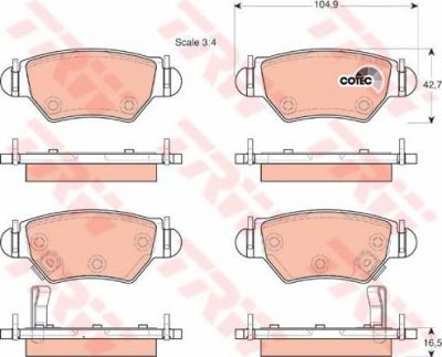 TRW GDB1471 Колодки задние OPEL AstG/Zaf (98-05) (1605025)