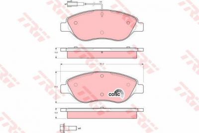 TRW GDB1484 Колодки торм. FIAT Stilo/Stilo Van/Bravo 2,4 20V/1,9JTD/1,9DMultijet 01- (573076)