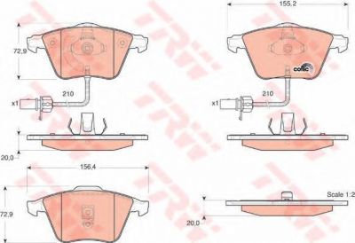 TRW GDB1528 Колодки передние AD A6 97-05/A6Q/ALLROAD(00-05) (4B0698151R)