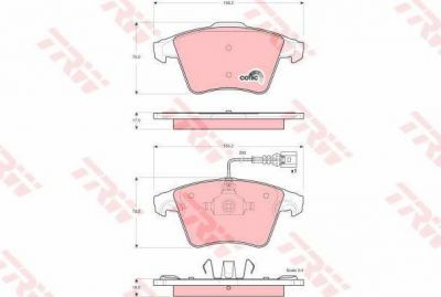 TRW GDB1556 Колодки тормозные VOLKSWAGEN T5/MULTIVAN 03> R17 передние (7H0698151A)