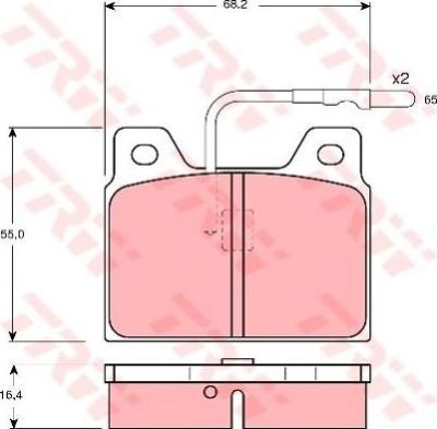 TRW GDB156 комплект тормозных колодок, дисковый тормоз на PEUGEOT 505 Break (551D)