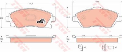 TRW GDB1570 Колодки передние OPEL COMBO/CORSA C (1605964)