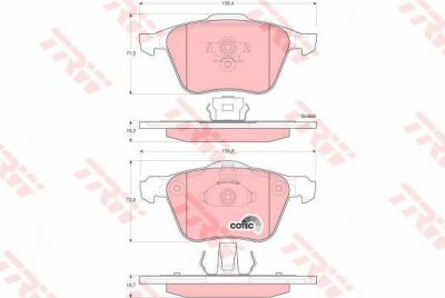 TRW GDB1576 Колодки тормозные VOLVO S60/V70/S80/XC70/XC90 98- передние (307932650)