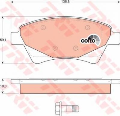 TRW GDB1597 Колодки передние RENAULT MEGANE 2 (7701208122)