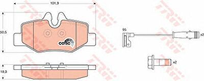 TRW GDB1601 Колодки задние MB W639 (VITO) (4216210)