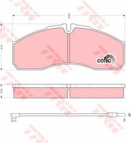 TRW GDB1610 Колодки тормозные RENAULT MASTER 05-/MASCOTT 00-04/IVECO DAILY 01- перед. с датч (5001844748)