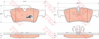 TRW GDB1643 Колодки задние MB ML(W164)/GL(X164) 04- (44205220)