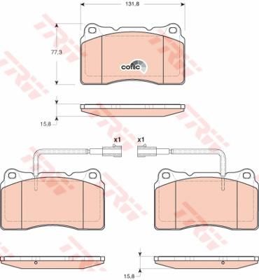 TRW GDB1648 Колодки тормозные ALFA ROMEO 159/BRERA/SPIDER передние (77363545)