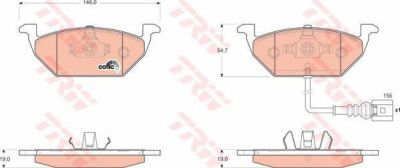 TRW GDB1658 Колодки передние VAG A3/Octavia/Yeti/Golf V/VI/Caddy III all 04-> (1K0698151F)