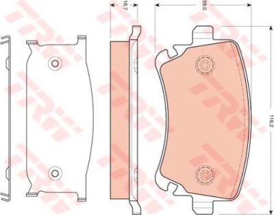 TRW GDB1661 комплект тормозных колодок, дисковый тормоз на AUDI A8 (4E_)