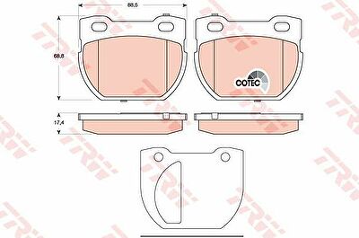 TRW GDB1666 колодки торм.диск.задн. Land Rover Defender 2.4-2.5 90-97 (SFP000250)