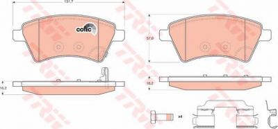 TRW GDB1673 Колодки передние SUZUKI SX4 (5581079J00)