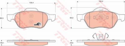 TRW GDB1687 Колодки передние RENAULT MEGANE II/SCENIC II (7701209670)