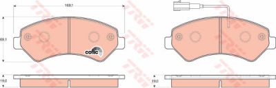 TRW GDB1703 Колодки передние PEUGEOT Boxer 06- (425464)