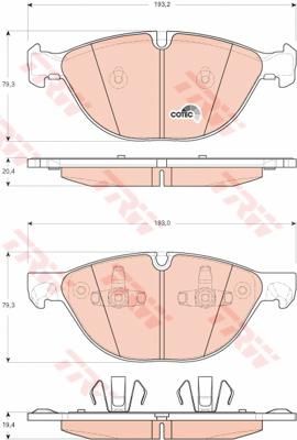 TRW GDB1728 Колодки передние X5(E70)/X6(E71) all 07-> /excl.M-Technik (34116778048)
