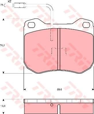 TRW GDB173 комплект тормозных колодок, дисковый тормоз на PEUGEOT 505 Break (551D)