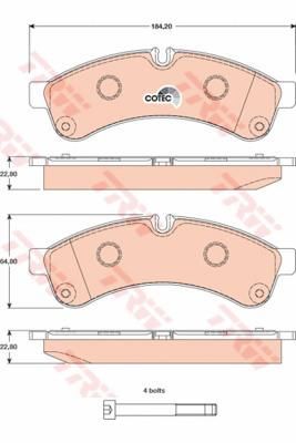 TRW GDB1780 Колодки тормозные IVECO DAILY 06- передние (42555633)