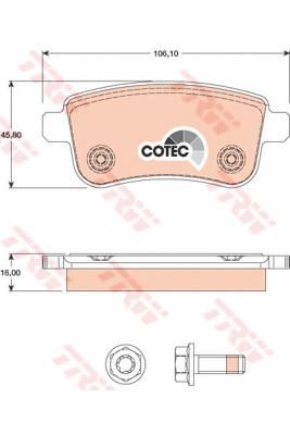 TRW GDB1791 Колодки задние RENAULT Megane III/Scenic III/Grand Scenic III (440604694R)