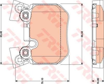 TRW GDB1795 Колодки тормозные дисковые, комплект 3 (E90) 330i (34216791421)