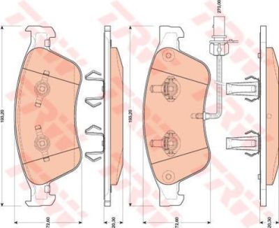 TRW GDB1811 Колодки дисковые перед. VAG A8/Phaeton 3,0-6,0L 10/02-> 4E0698151/4E0698151A/4E0698151E/4E0698151K/4E0698151B/4E0698151J (4E0698151)