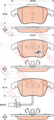 TRW GDB1814 Колодки передние AUDI A4/A5 (8K0698151F)