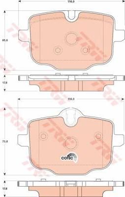 TRW GDB1869 Колодки тормозные 5 F10/F11 3.0-4.4 10- задние (34216775346)