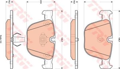 TRW GDB1892 Колодки тормозные X5 (E70) 09-/X6 (E71) 08- задние (34216794879)