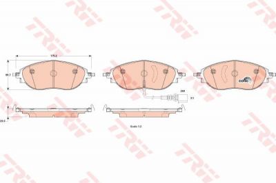 TRW GDB1918 Колодки тормозные VW PASSAT 08-/SHARAN 10- передние (3C0698151F)