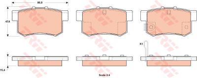 TRW GDB1923 Колодки тормозные SUZUKI SX4 07-/FIAT SEDICI 06- задние (71750931)