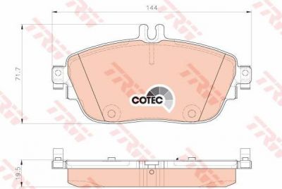 TRW GDB1932 Колодки тормозные дисковые MERCEDES A(W176) 12-/B(W246) 11- передние L=144мм (0064208520)