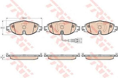 TRW GDB1956 Колодки тормозные AUDI A3/SKODA OCTAVIA/VW GOLF 12-/SHARAN 10- передние (8V0698151B)