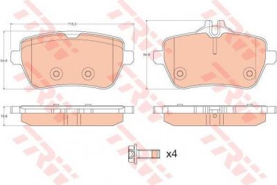 TRW GDB2014 Колодки тормозные MERCEDES W222 13- задние