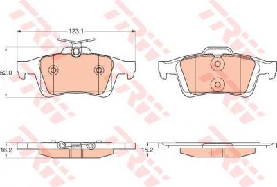 TRW GDB2033 комплект тормозных колодок, дисковый тормоз на FORD FOCUS III Turnier